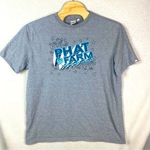 Vintage Mens Phat Farm Classics Logo T Shirt Size 4X‎ Gray Baggy Streetwear